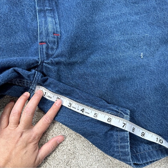 Dickies Women’s Carpenter Denim Relaxed Fit Overall Shorts Bib in Blue 40X30 - Picture 10 of 14